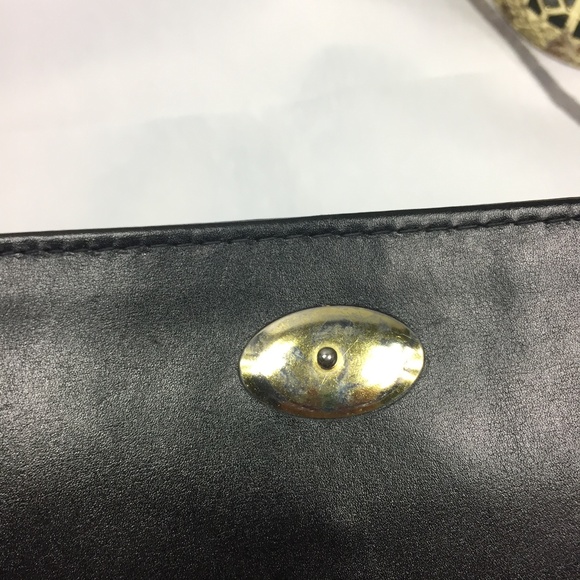 Vintage black leather folding clutch - Picture 8 of 8